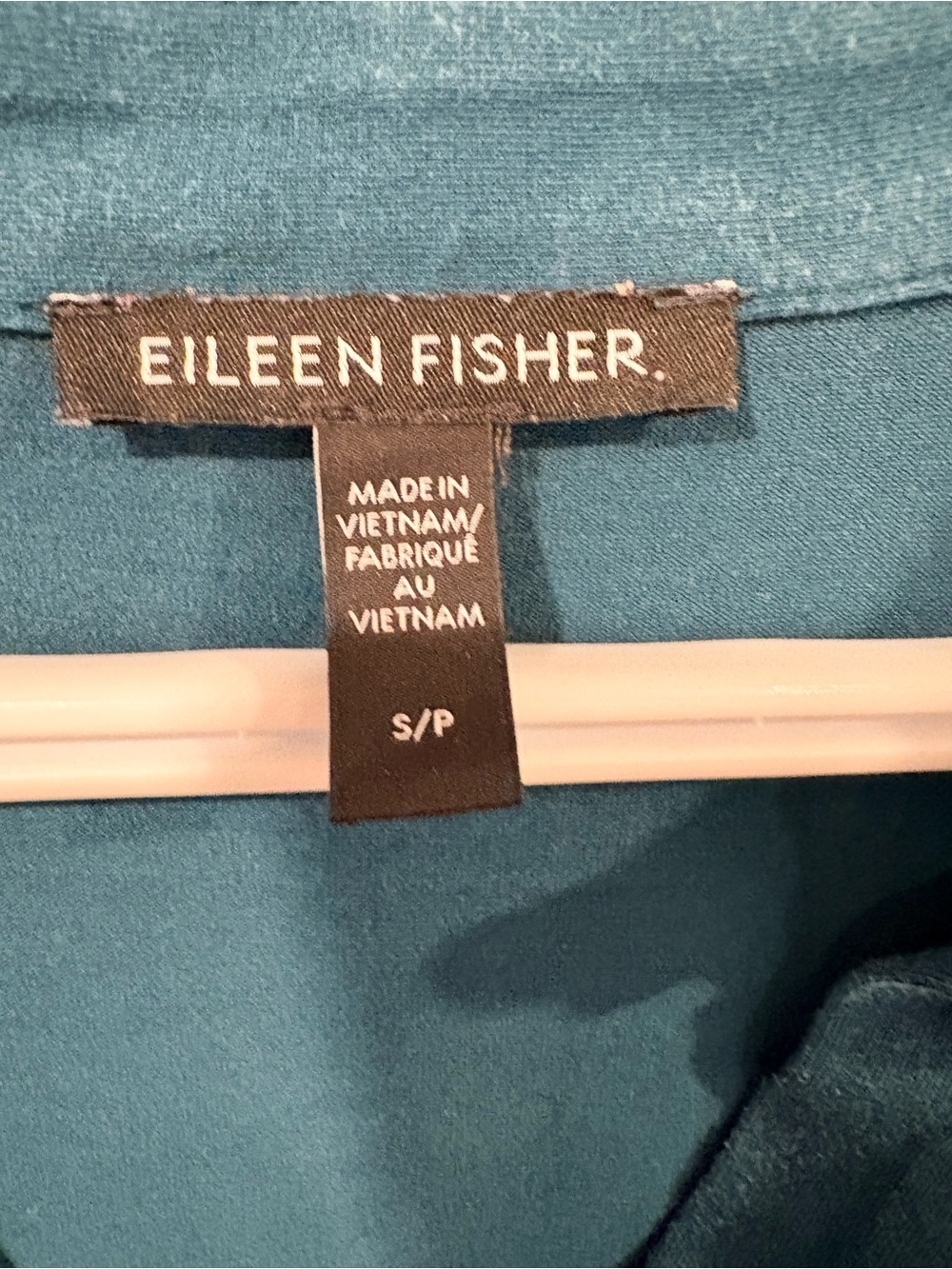 Eileen Fisher Teal TENCEL™ Lyocell Henley Tee | Relaxed Fit | Small - Picture 4 of 8